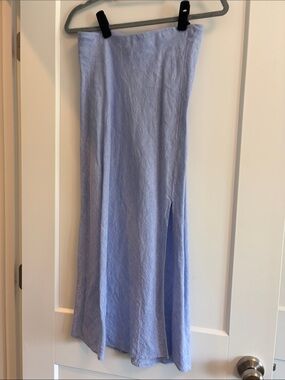 J. Crew Light Blue Maxi Skirt with Side Slit
